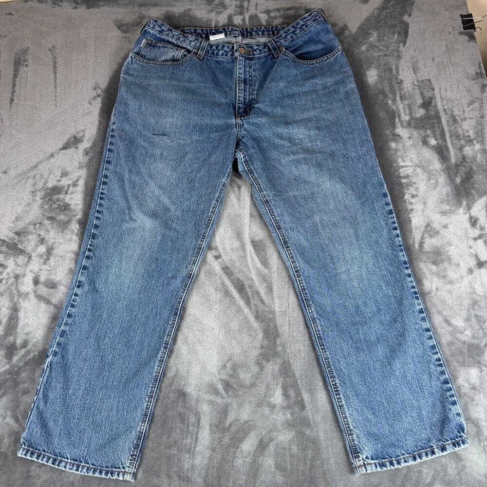 CARHARTT Womens Jeans Size 18x30 Blue Denim High Rise Relaxed Fit Classic Flawed